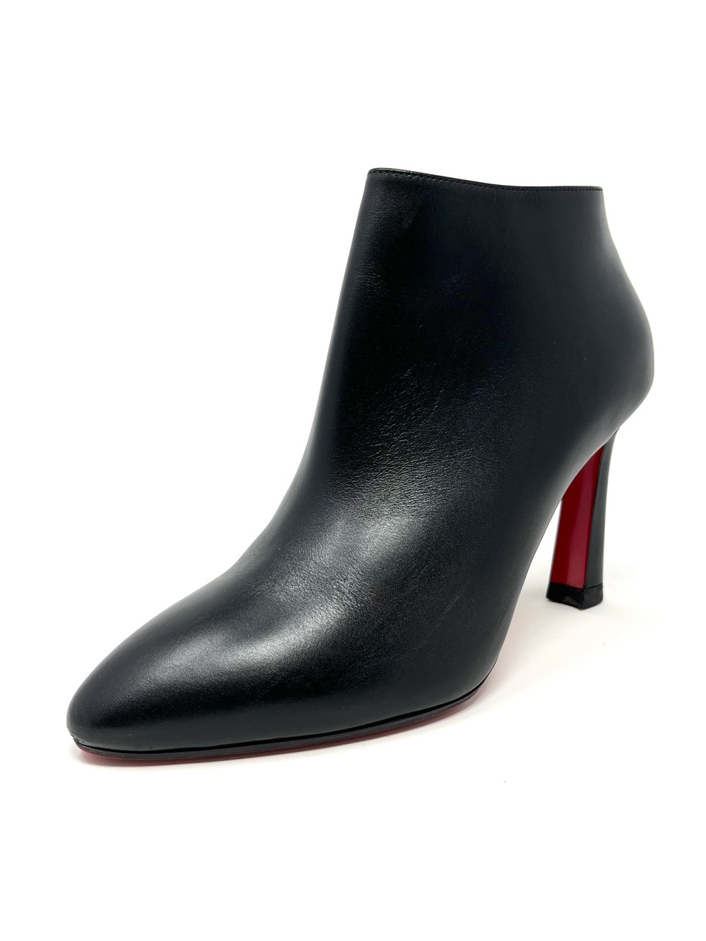 Christian Louboutin Eleonor 85 Black Leather Ankle Boots Booties High Heels 39 9